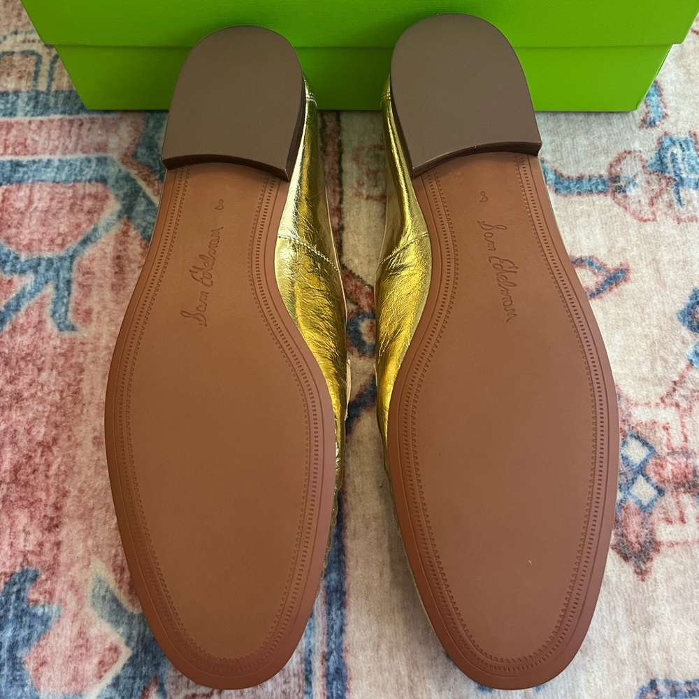 Sam Edelman Metallic Gold Lucca Loafers NIB - Picture 5 of 8